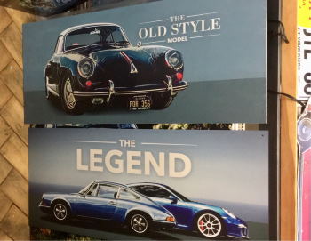 Porsche the legend Wir haben auch Schilder mit schönen Porsches, alle im Panorama Format 90x40 cm