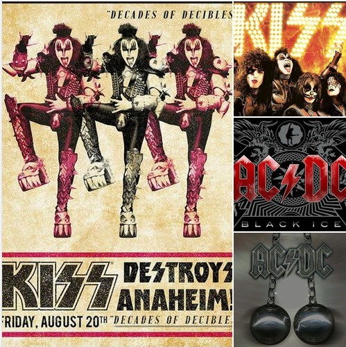 KISS, AC/DC, ZZ Top, Poison + Def Leppard Fans, Schilder in der Größe 40x30 cm