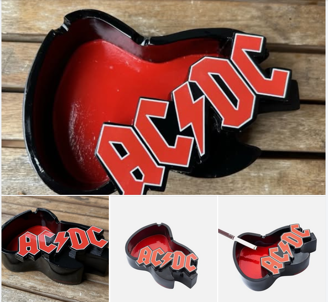 ACDC Aschenbecher in Gitarrenform
